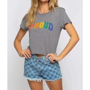 NEW SUBURBAN RIOT proud crop tee in grey